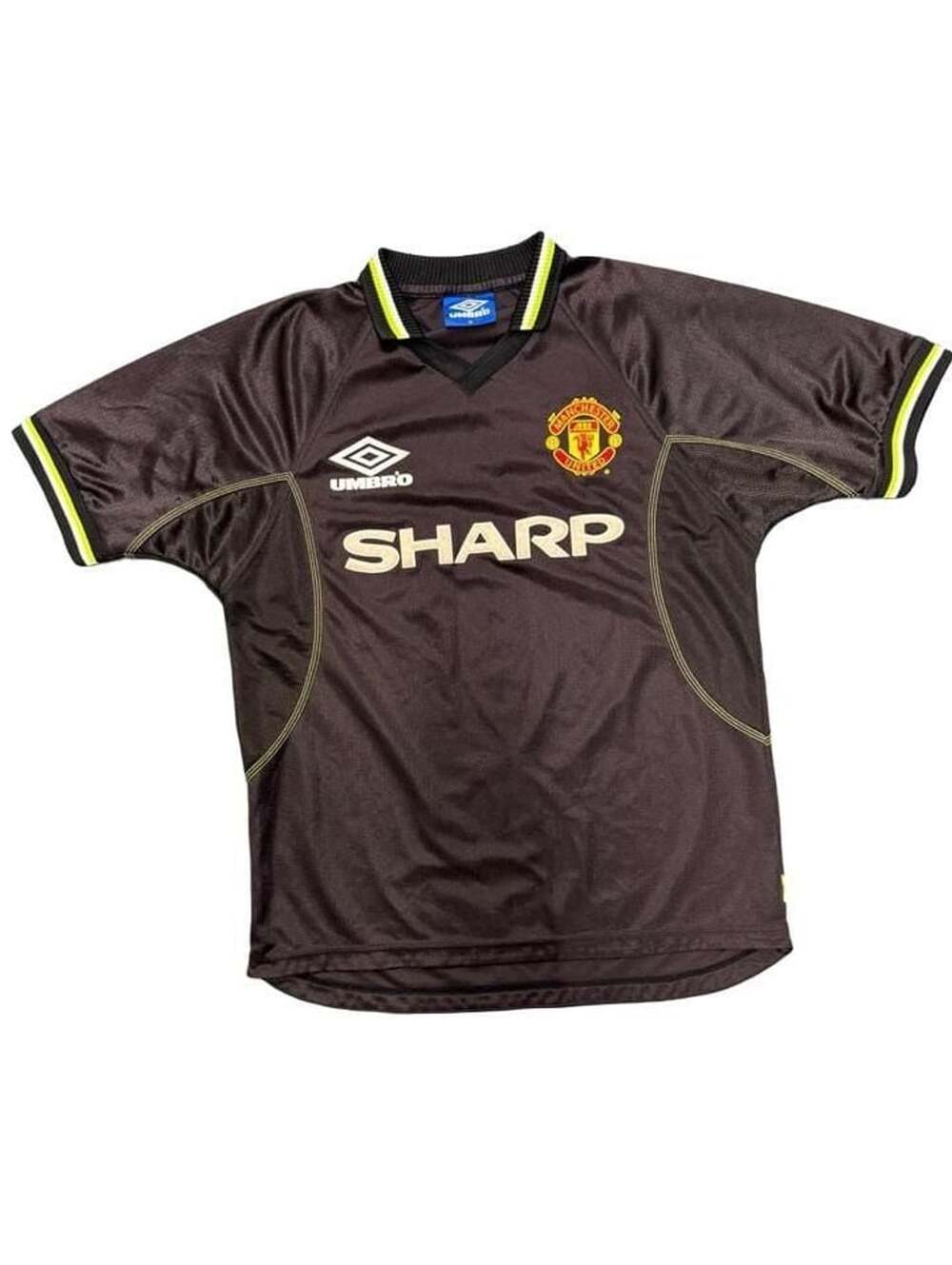 Umbro Manchester United 1998-99 Third Jersey Size M Black Soccer Shirt